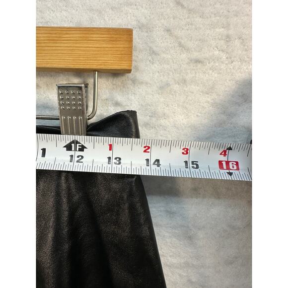 A. Byer Y2K Black Faux Leather Mini Skirt Flare Medium Festival Witchygoth Rave - Picture 4 of 8